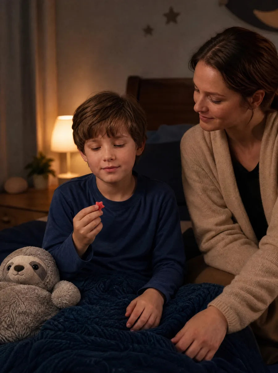 Autistic child with a gentle predictable bedtime routine