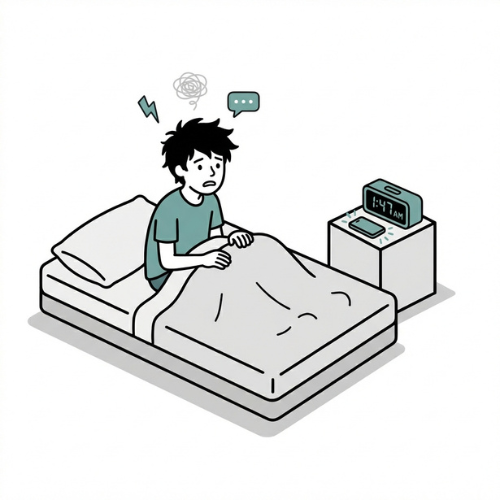 Awake in bed at 1:47 AM
