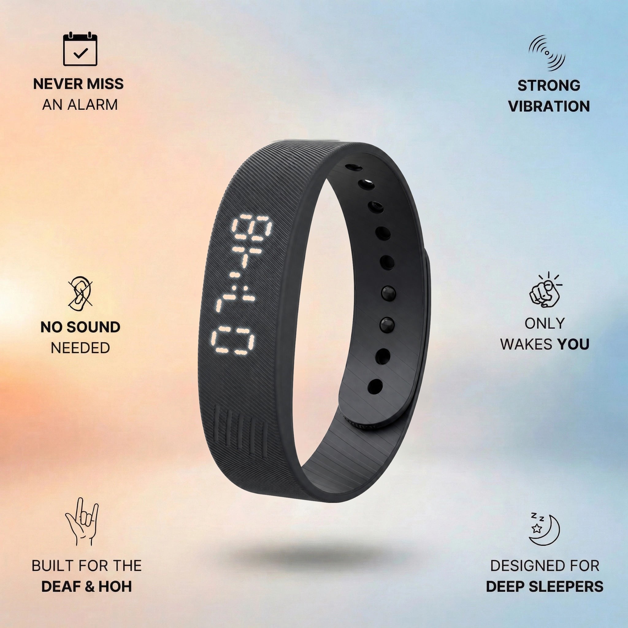Dawn Wake Up Band with lit time display