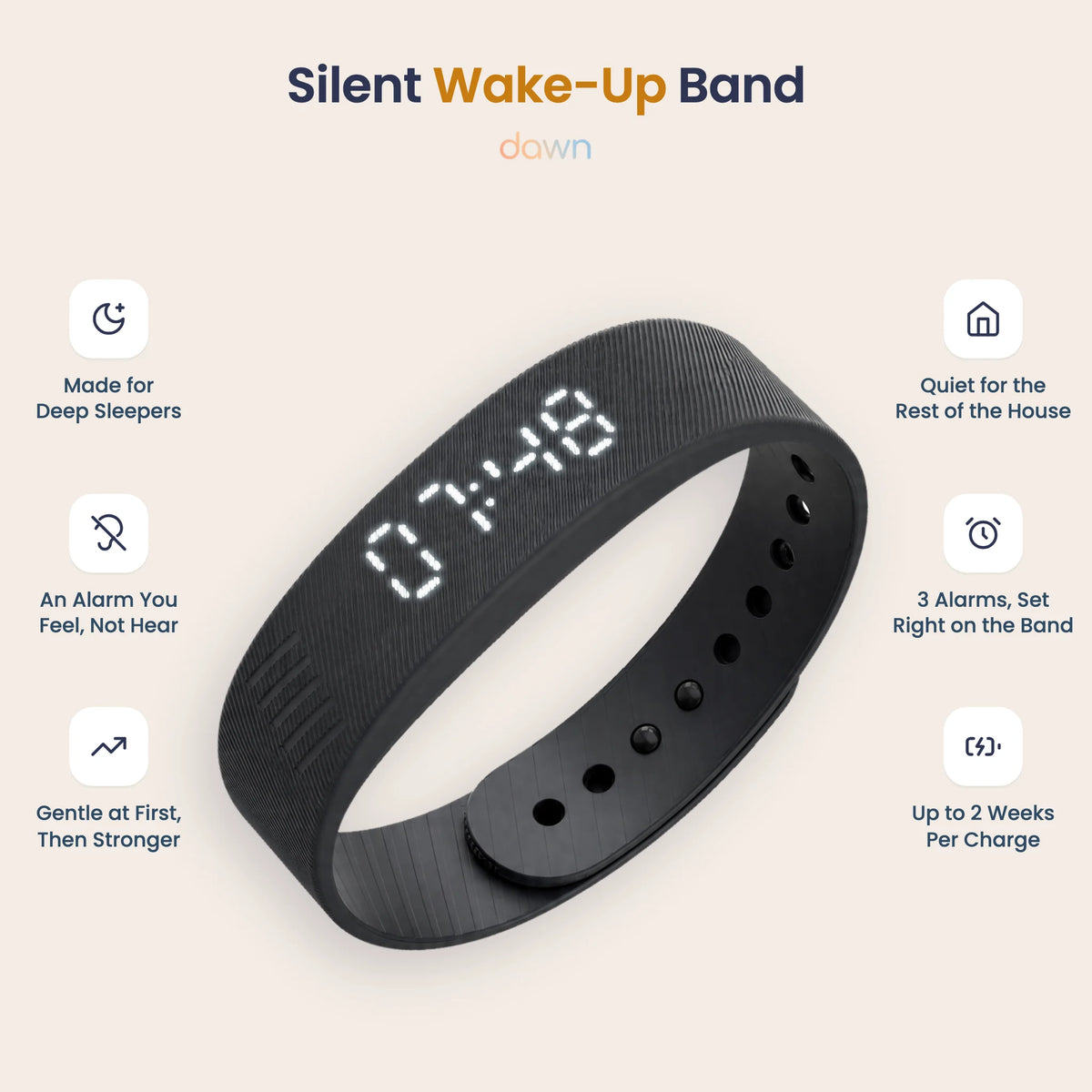 Dawn Wake Band, the silent wake-up band, with its features