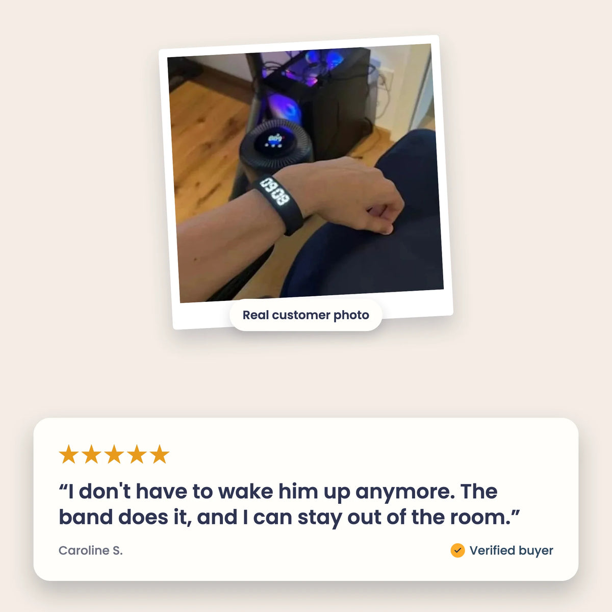 Customer review with a real customer photo