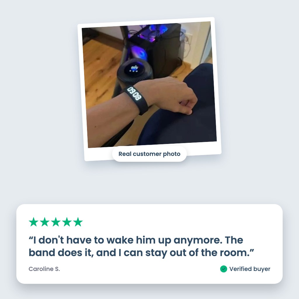 Customer review with a real customer photo