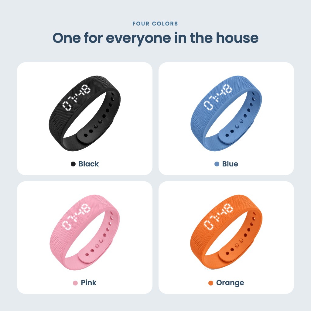 Dawn Wake Band in Black, Blue, Pink and Orange