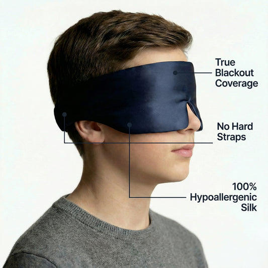 100% Mulberry Silk Sleep Mask — True Blackout, Ultra-Soft Comfort