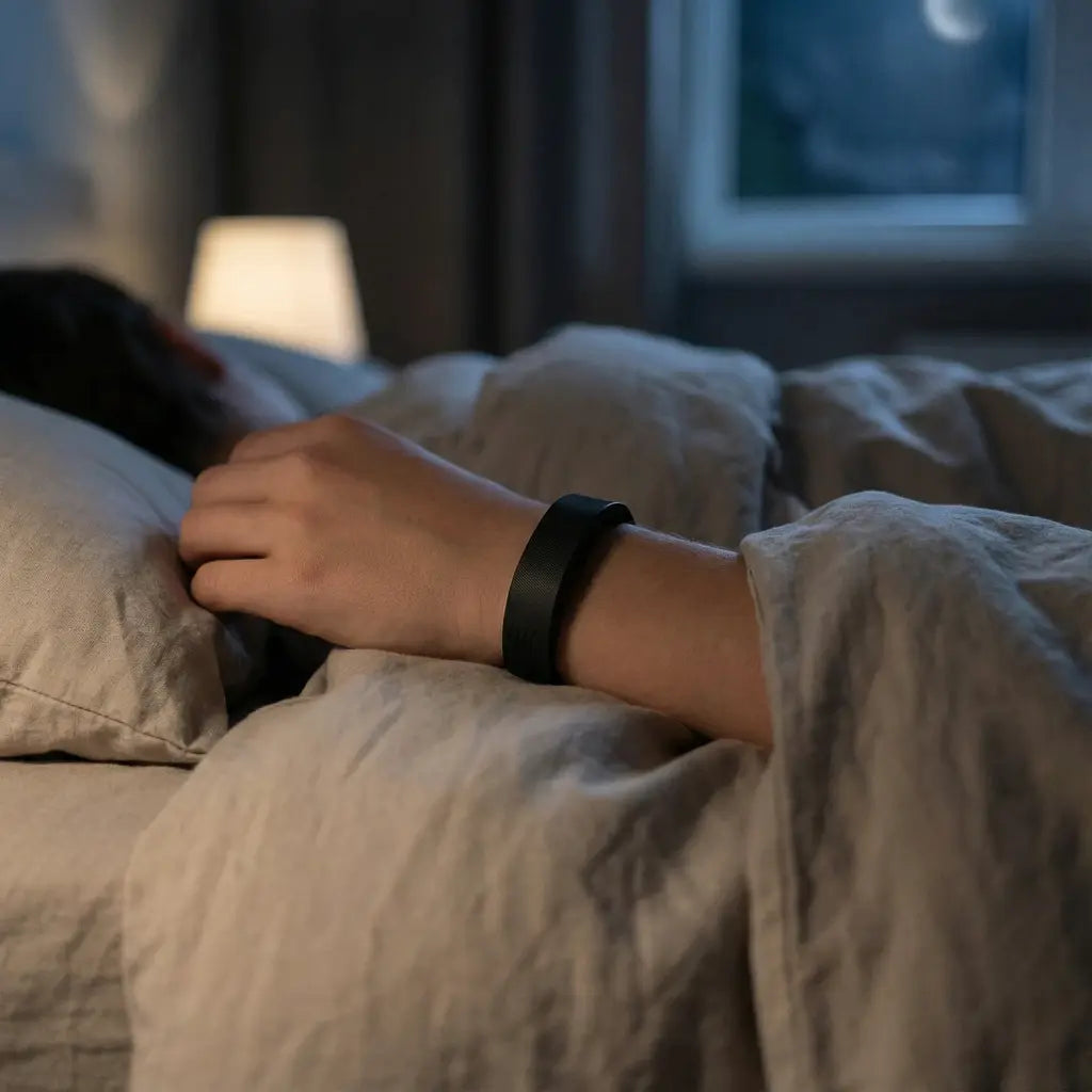 Person asleep wearing the Ryze band