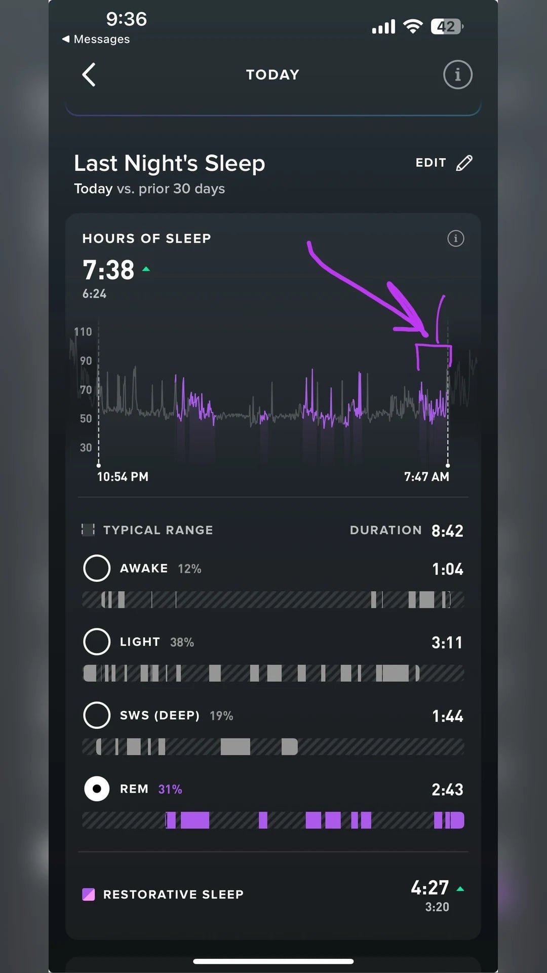 Dawn sleep results screenshot 14