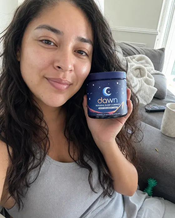 Dawn jar on counter with person eating breakfast