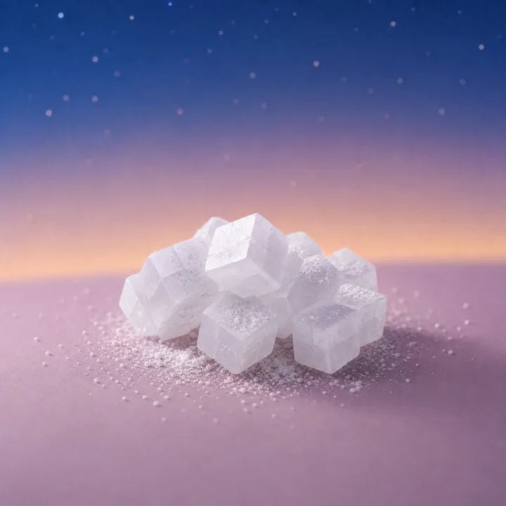 Magnesium Glycinate ingredient visual with mineral crystals for nervous system relaxation support